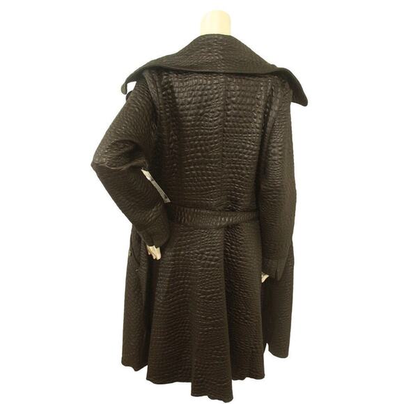 ✨HOST PICK✨ Samuel Dong Black Alligator Jacquard A-line Coat - Sz L (Boutique) - Picture 2 of 7